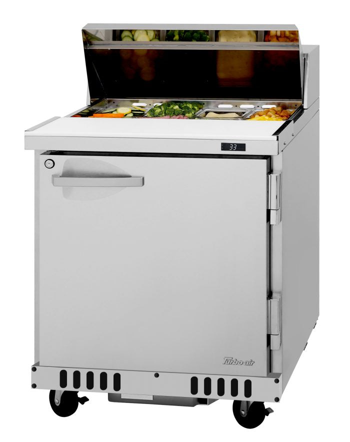 Turbo Air - PST-28-FB-N, Commercial 28" PRO Series Sandwich/Salad Prep Table Front Breathing airflow, one-section 6.5 cu.ft.