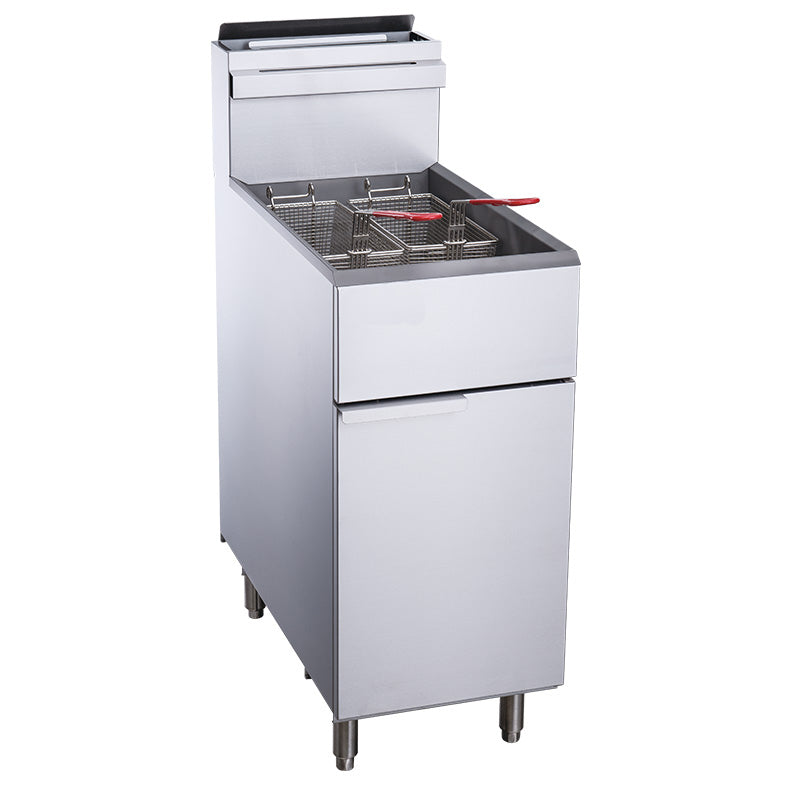 Chef AAA - TCF3-NG Commercial 40lbs Natural Gas Fryer with 3 Tube Burners