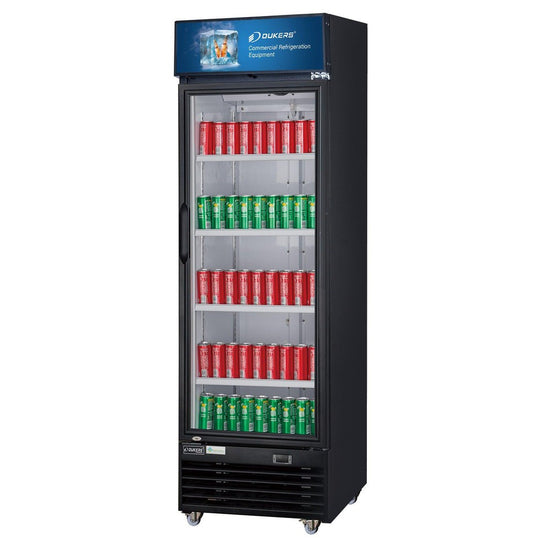Dukers - DSM-15R, Commercial 28" 1 Glass Door Merchandiser Refrigerator 14.72cu.ft. NSF