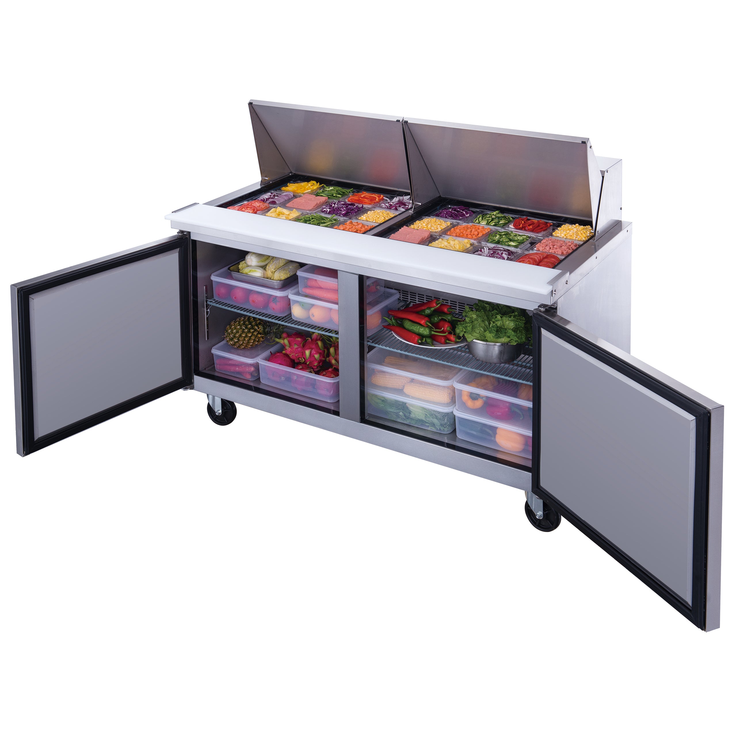 Chef AAA - TSP60M Commercial 60" 24 Pan Salad Sandwich Food Prep Table Refrigerator Mega Top