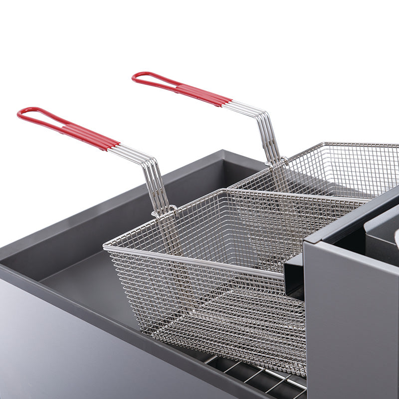 Chef AAA - TCF3-NG Commercial 40lbs Natural Gas Fryer with 3 Tube Burners