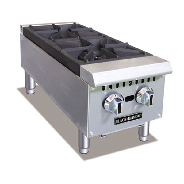 Chef AAA - KF-HP12-M, Commercial 12 Hot Plate Countertop 2 Burner Gas