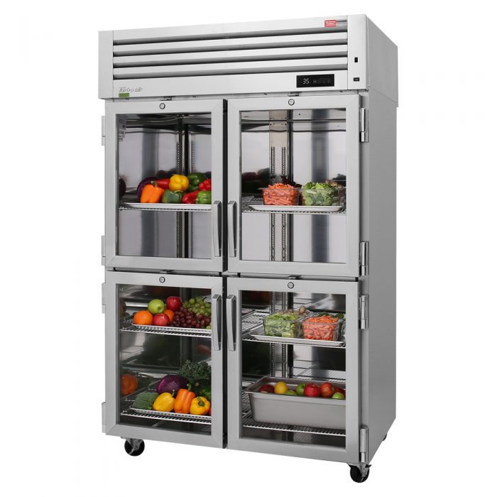 Turbo Air - PRO-50-4R-GS-PT-N, Commercial 51" Refrigerator PRO Series Pass Thru 4 Half Glass Front Door / 4 Half Solid Back Door Pass-Thru 53.47cu.ft.