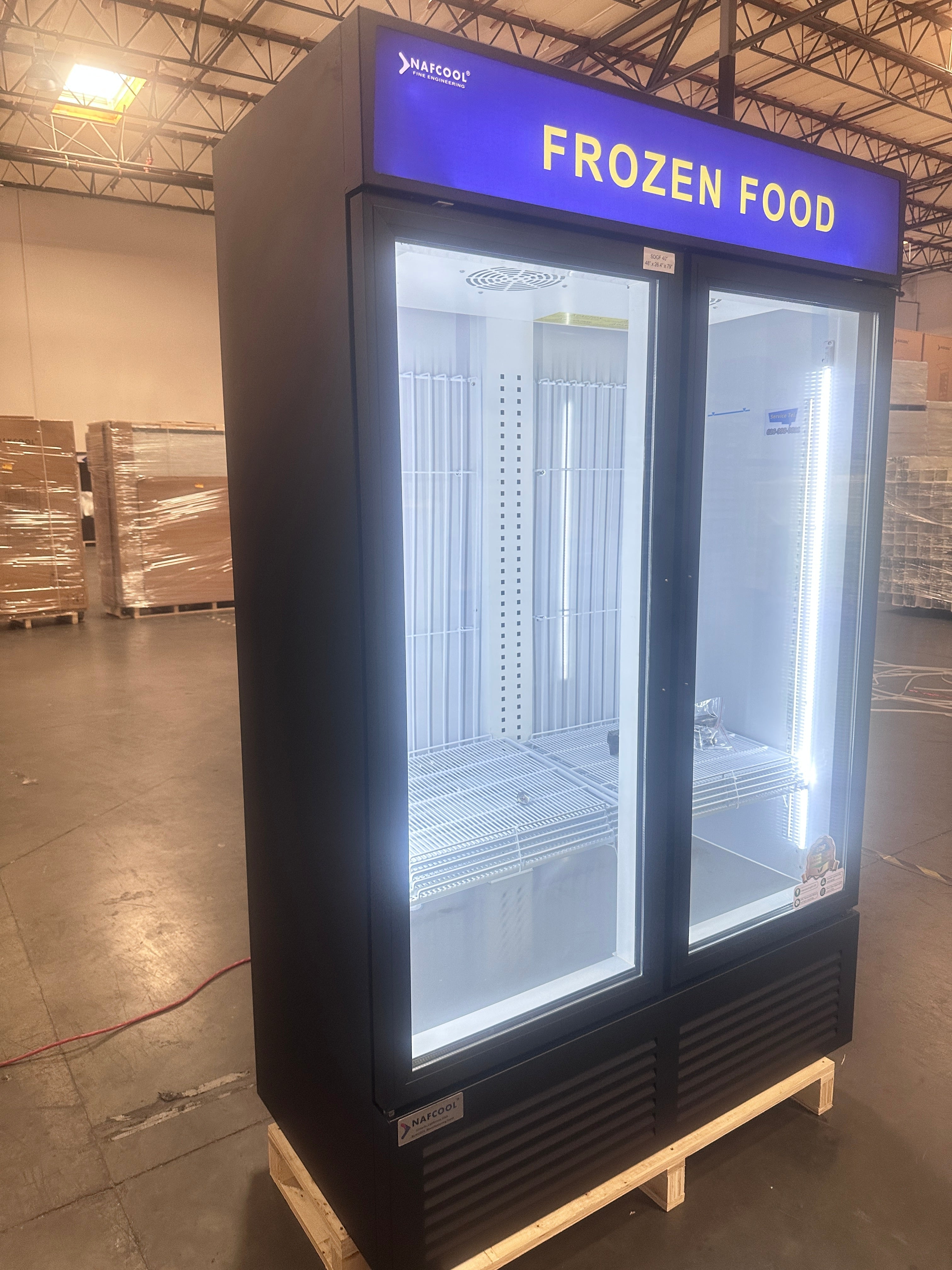 Upright Freezer with Glass Door for Frozen Food