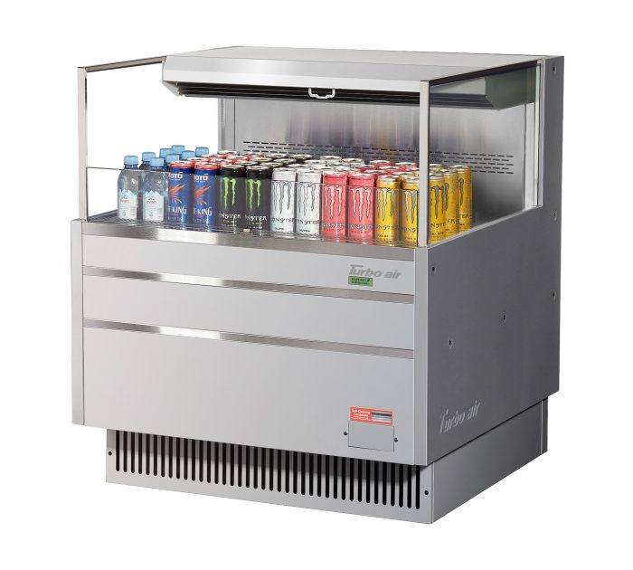 Turbo Air - TOM-36L-UF-S-1S-N, 34-3/4"L Low Profile Glass Side Panel - European Straight / Stainless Steel