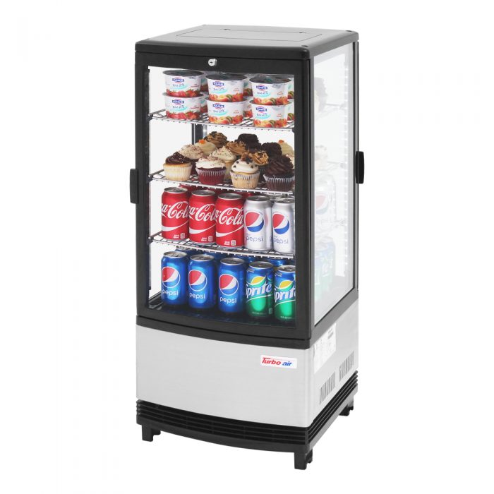 Turbo Air - CRT-77-2R-N, Commercial Display Case Diamond glass merchandiser, Countertop, 3.0 cu. ft. Refrigerator