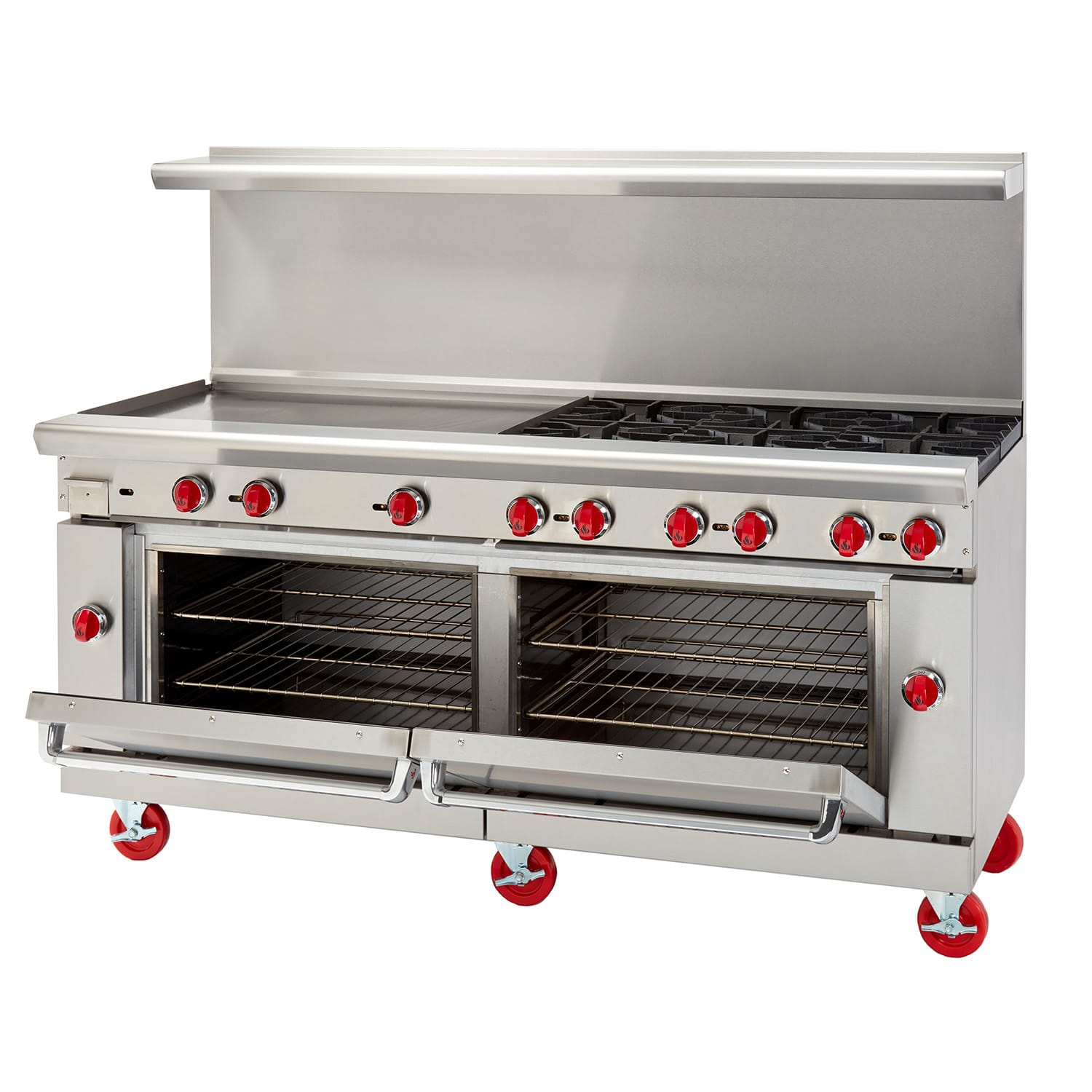 American Range AR-36G-6B 72" 6 Burner Gas Range w/ 36" Griddle & 2 Convection Ovens