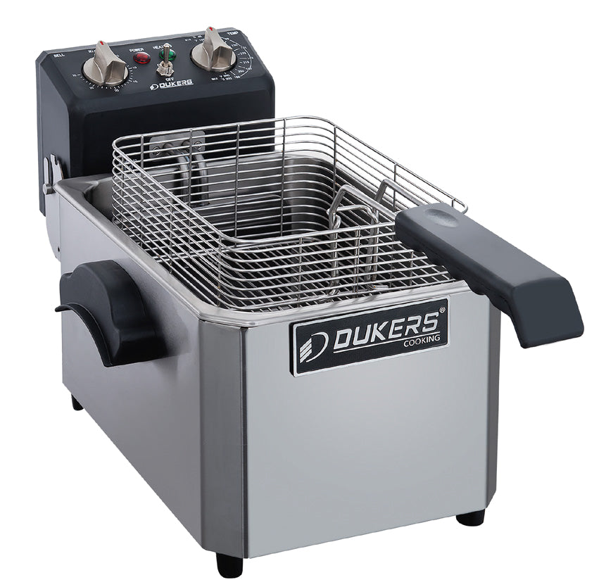 Dukers - DCF7E, 7lb Single Basket Electric Countertop Deep Fryer