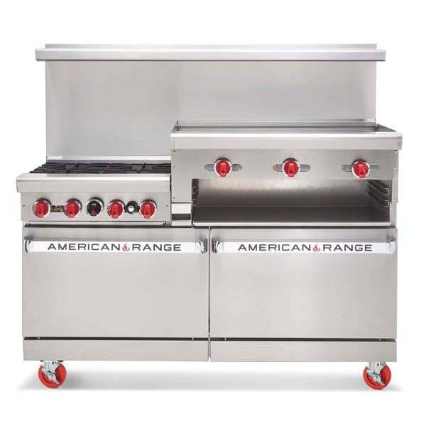 Chef AAA - R60-24MG, Commercial 60 6 Burner with24 Griddle Gas Oven