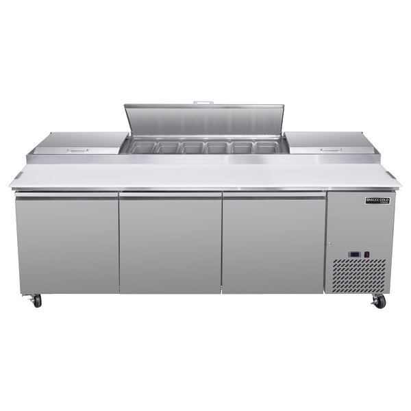 Maxx Cold - MVPP92HC V-Series 3 Door Refrigerated Pizza Prep Table, in Stainless Steel