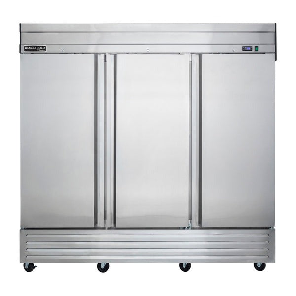 Maxx Cold - MVF-72FDHC V-Series 3 Door Reach-In Freezer, Bottom Mount, in Stainless Steel