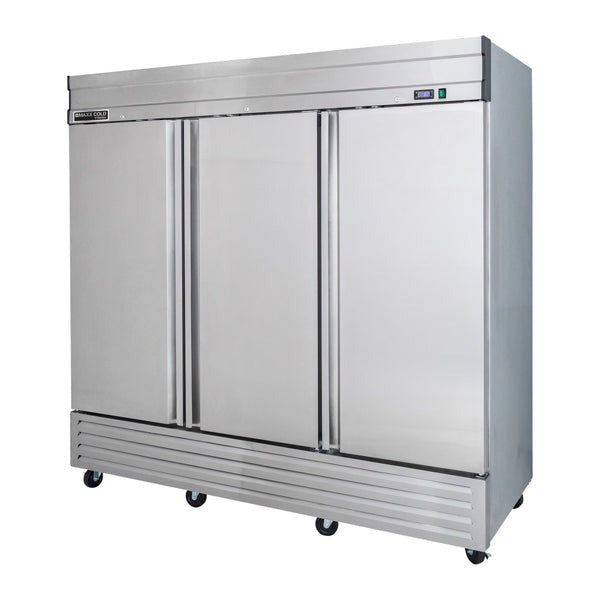 Maxx Cold - MVF-72FDHC V-Series 3 Door Reach-In Freezer, Bottom Mount, in Stainless Steel