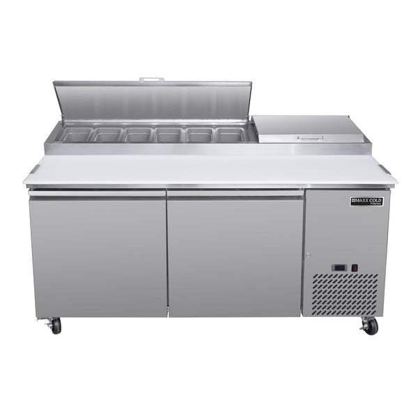 Maxx Cold - MVPP70HC V-Series 2 Door Refrigerated Pizza Prep Table, in Stainless Steel
