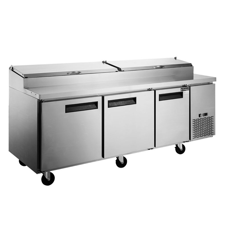 DPP90-12-S3 Commercial 3-Door Pizza Prep Table Refrigerator