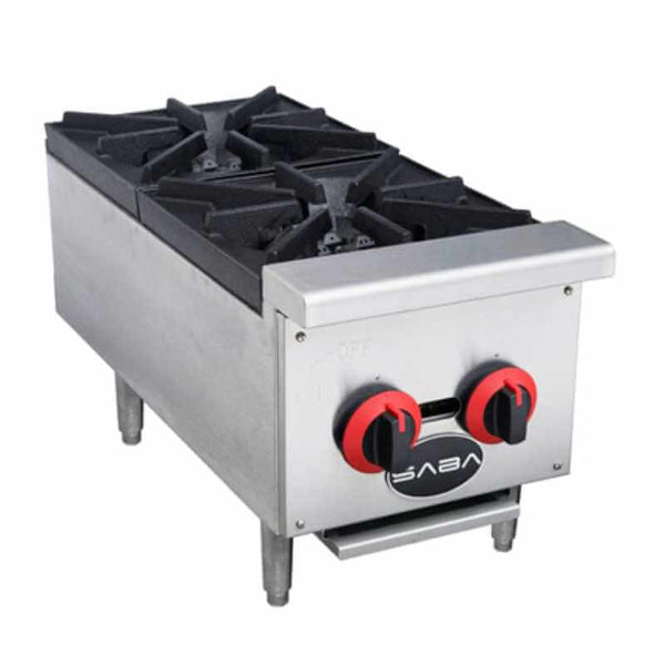 Chef AAA - KF-HP12-M, Commercial 12 Hot Plate Countertop 2 Burner Gas