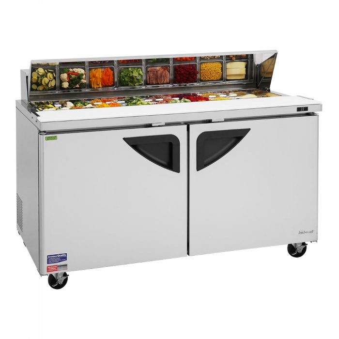 Turbo Air - TST-60SD-N, Commercial Super Deluxe sandwich/salad Prep Table Unit, Two-section