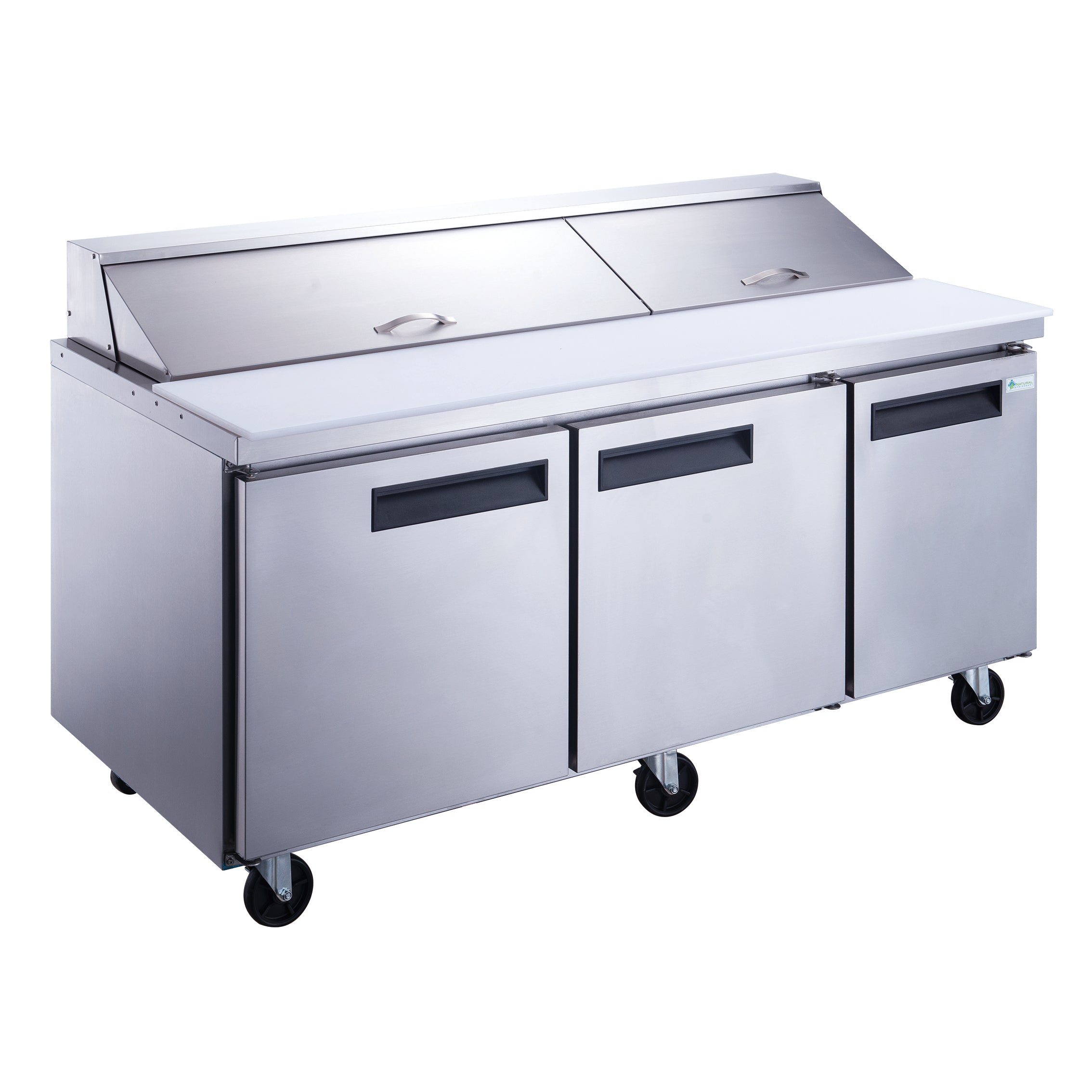 Chef AAA - DSP72-18-S3 3-Door Commercial Food Prep Table Refrigerator in Stainless Steel